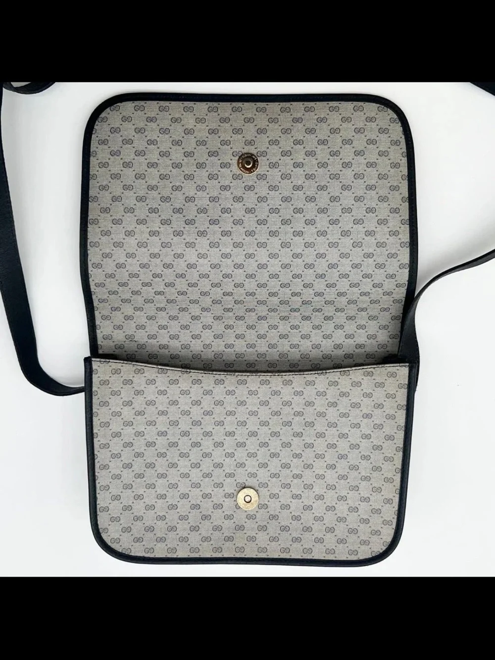 Gucci Gray/Black Monogram Messenger Bag